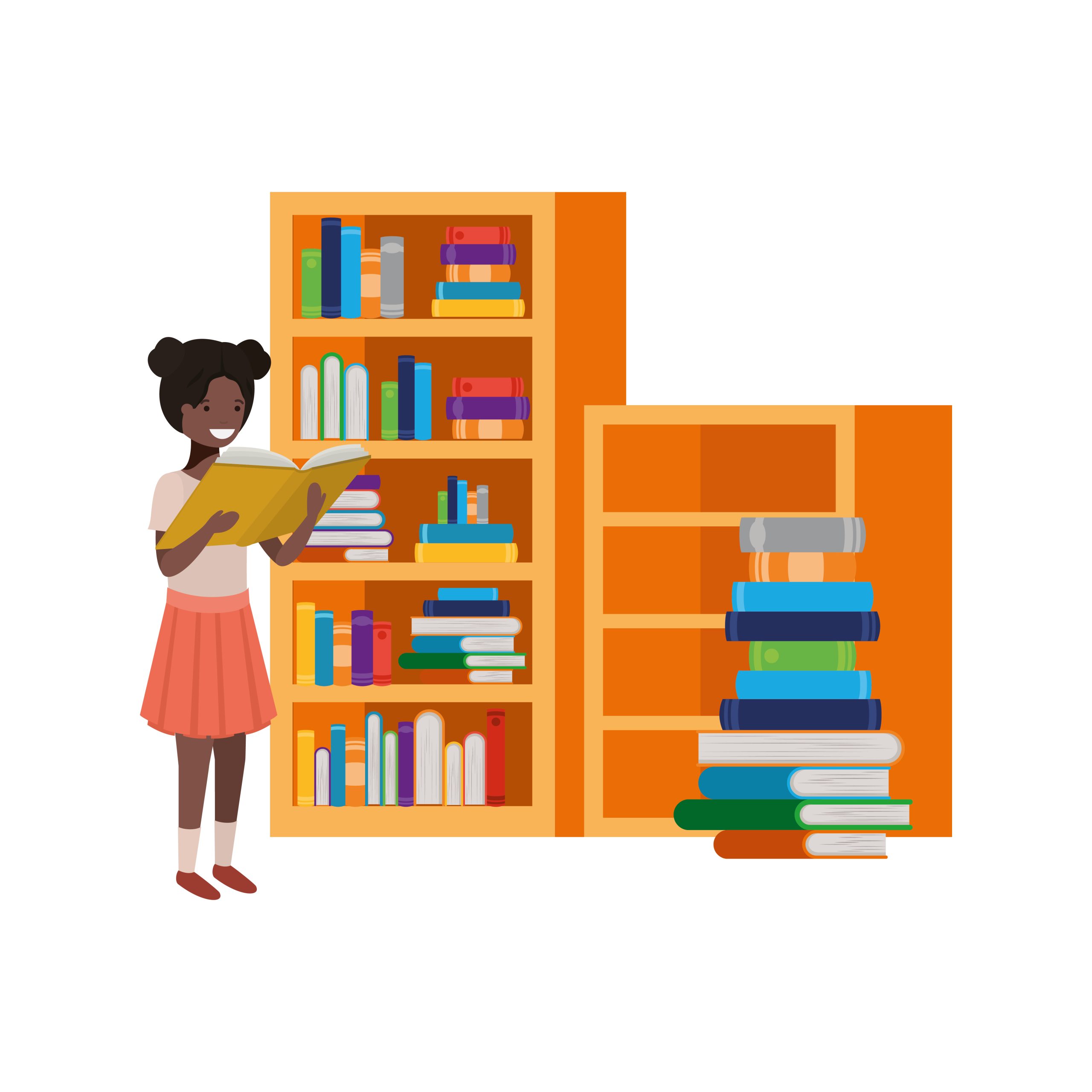 student girl with reading book in the hands student girl with reading book in the hands vector illustration design